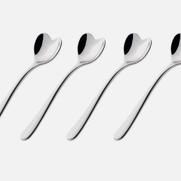 Alessi AMMI08SET Designer Coffee Spoons Set of Four Stainless Steel Heart - Picture 1 of 5